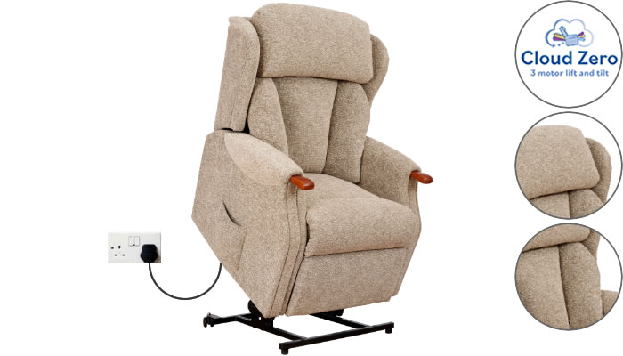 Celebrity Furniture Canterbury Cloud Zero Riser Recliner with Headrest and Lumbar Support